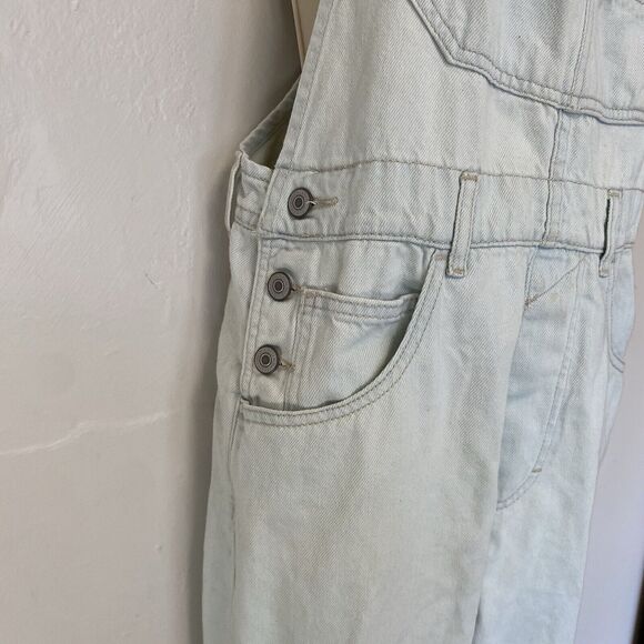 We The Free People Ziggy Denim Bib Overalls Size Small Light Wash Blue Women - Picture 5 of 12